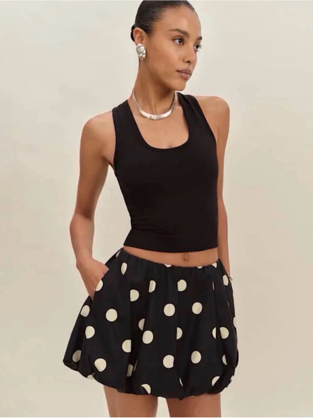 Reformation Polka Dot Bubble Skirt